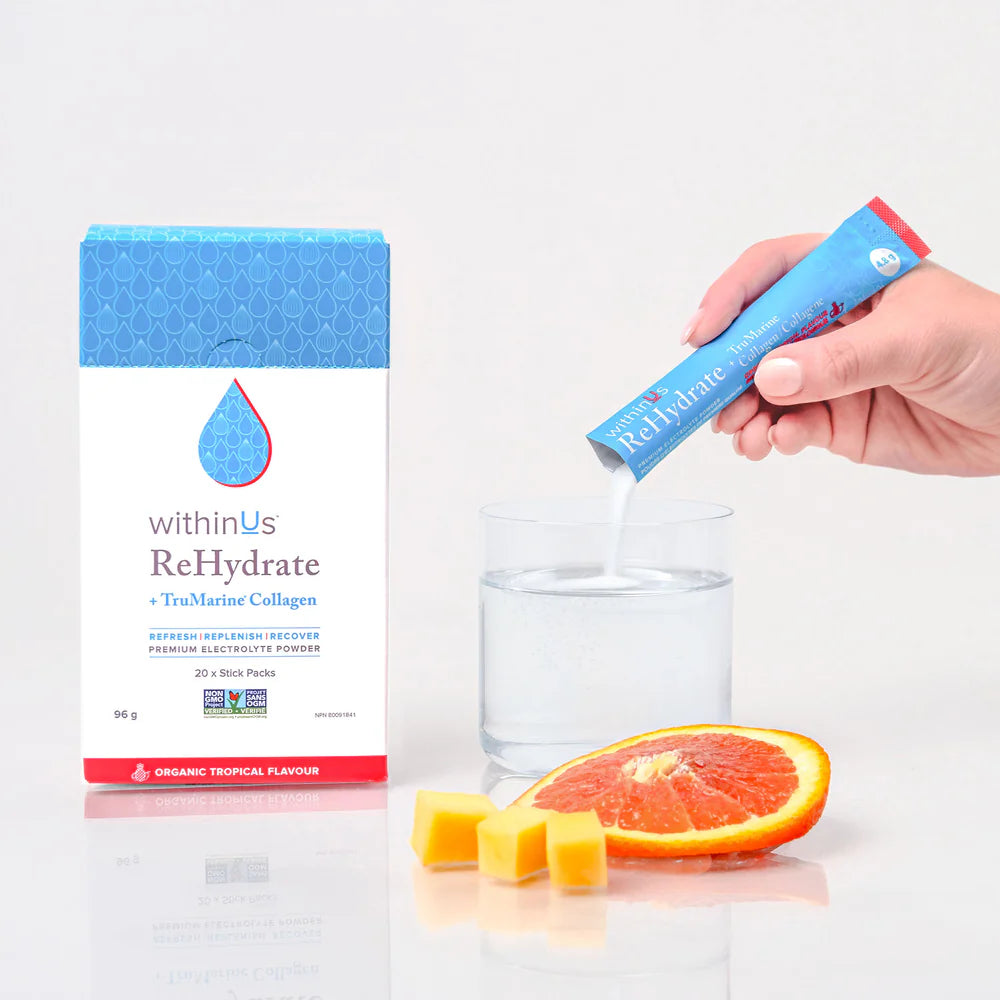 ReHydrate + TruMarine® Collagen Box TROPICAL - 20 Stick Packs