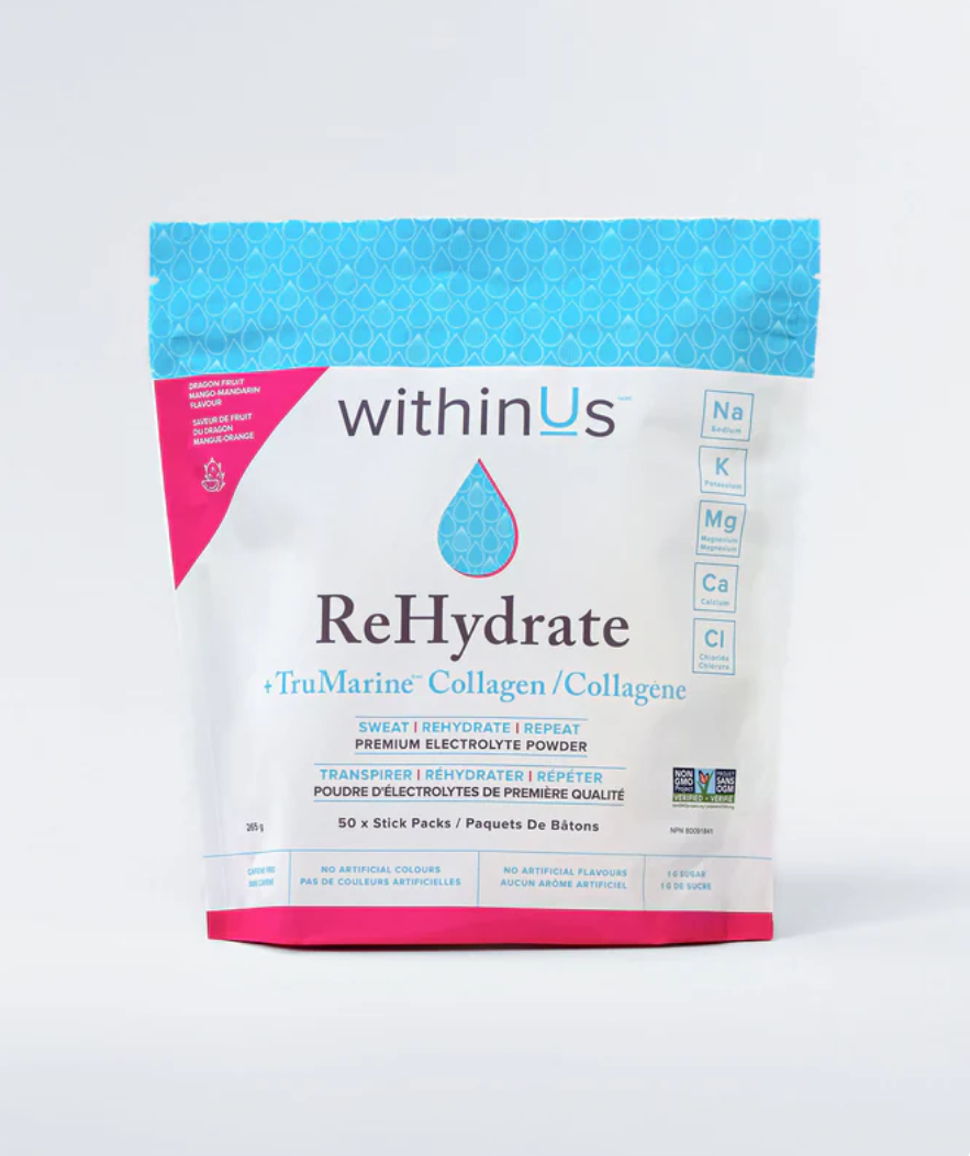 WithinUs- ReHydrate + TruMarine® Collagen DRAGON FRUIT Mango-Mandarin